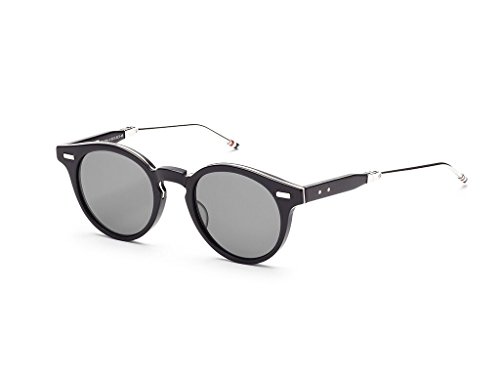 THOM BROWNE TB 806 A-BLK-SLV Matte Black-Silver w/ Dark Grey-AR Sunglasses