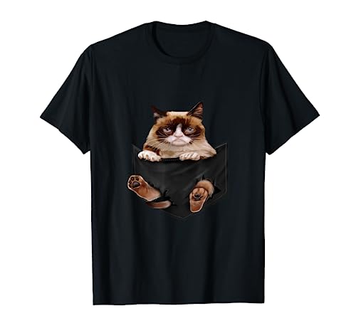 Cat Lovers Gifts Grumpy In Pocket Funny Kitten Face T-Shirt