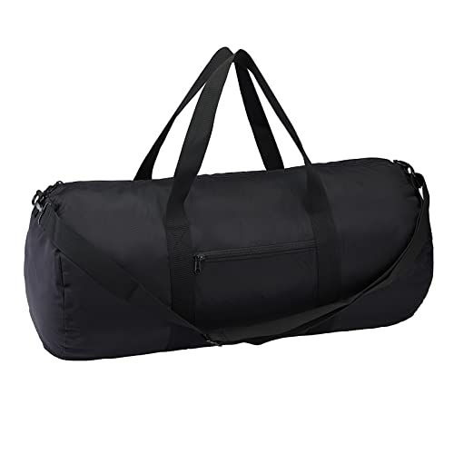 Vorspack Duffel Bag 28 Inches Foldable Lightweight Gym Bag with Inner Pocket for Travel Sports - Black
