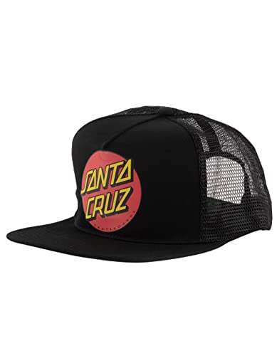 SANTA CRUZ Mesh Back Trucker Hat Classic Dot Skate Hat - Black, Size: One Size