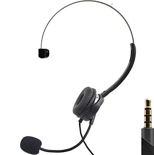 Gaming and Chatting Single Headset Over-Ear with Boom Microphone Foam Covered for PC Laptops Phones PS4 Xbox One/X Nintendo One Controllable Volume Light Weight 10ft Cable