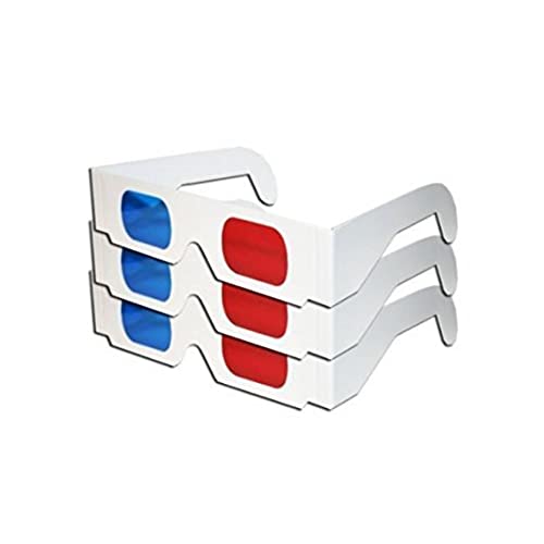 Red & Blue White Cardboard Glasses (3 Pairs) MADE IN US