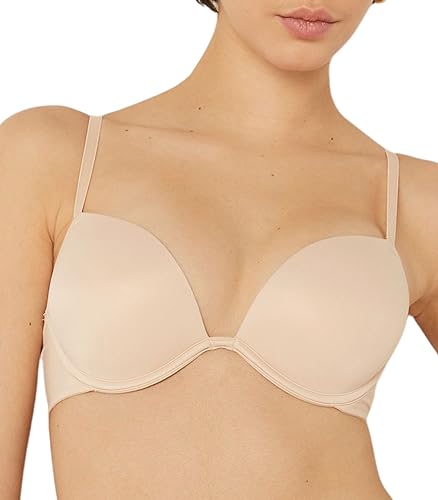 Victoria's Secret Pink Wear Everywhere Super Push Up Bra, Padded, Smoothing, Bras for Women, Beige (34C)