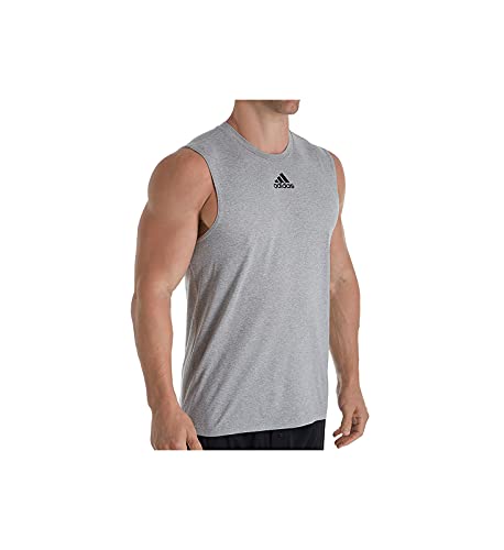 adidas Men's Climalite Regular Fit Sleeveless T-Shirt EK009 XL Medium Grey