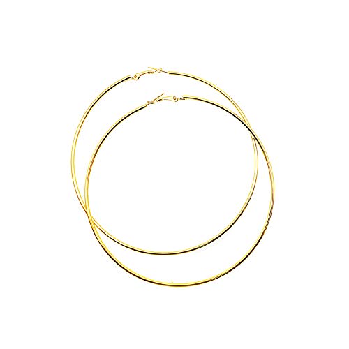 80mm Large Basketball Hula Hoop Earrings for Women Men - Big Thin Hoop Earrings (Gold, 80)