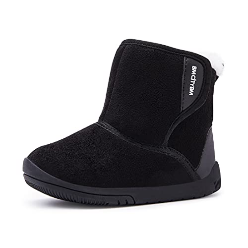 BMCiTYBM Baby Snow Boots Boys Girls Winter Fur Lined Shoes 6 9 12 18 24 Months Black Size 18-24 Months Toddler