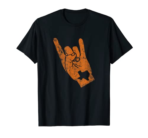 Vintage Texas state silhouette hook 'Em hands Texan pride T-Shirt