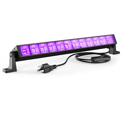 Atfoyer 40W LED Black Light Bar for Glow Party, Blacklight with Plug &Switch, Each Light Up 484 Sq.ft Area, Glow Light for Halloween, Classroom, Fluorescent Body Paint, Stage Lighting