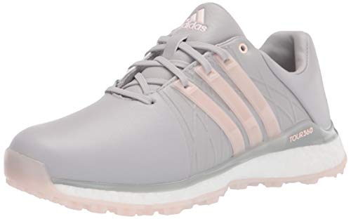 adidas Women's Tour360 XT Spikeless Golf Shoe Glory Grey/Pink Tint/Silver Metallic 8 M