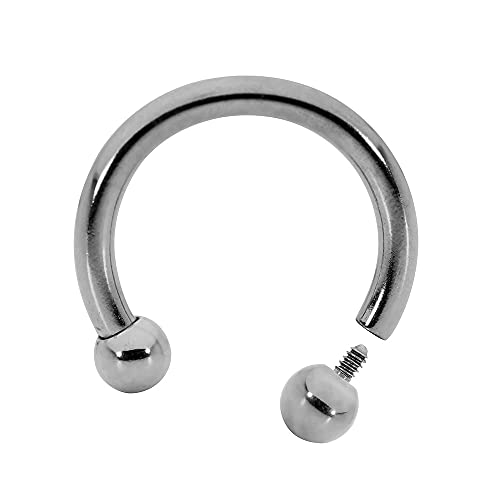 365 Sleepers 16G 14G 12G 10G Internally Threaded Titanium 6mm - 12mm Circular Horseshoe Barbell Septum Lip Nose Ring Earring Body Piercing Jewelry