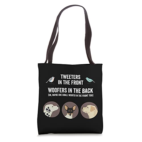 Funny Woofers and Tweeters Dog and Bird Pet Design Tote Bag