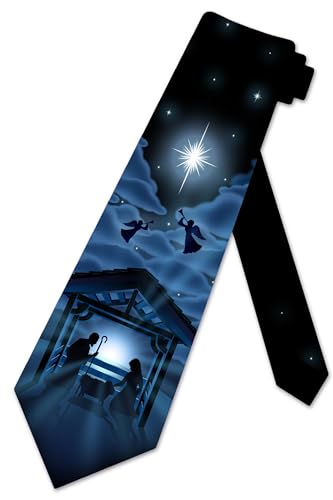 Three Rooker Christmas Nativity Ties Mens Religious Necktie Holiday Accessory Manger Scene Tie