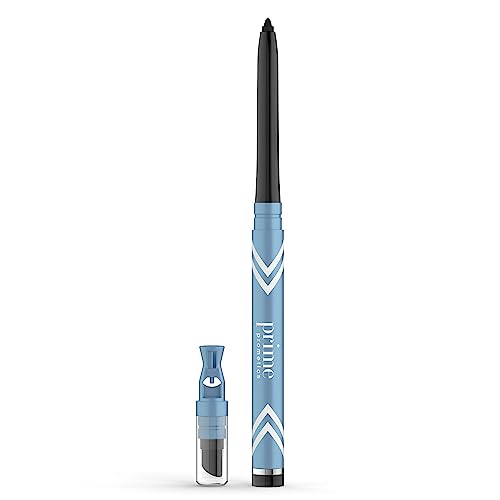 PRIME PROMETICS PrimeEyes Glide Eyeliner for Mature Women – Waterproof, Long-Stay and Mess-Proof – Gel Cream Texture, Discreet Sharpener and Effective Smudger (Black)