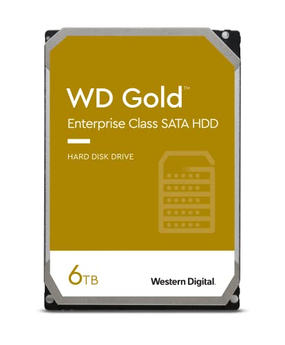 Western Digital 6TB WD Gold Enterprise Class Internal Hard Drive - 7200 RPM Class, SATA 6 Gb/s, 256 MB Cache, 3.5' - WD6003FRYZ