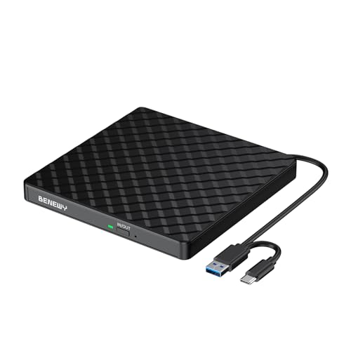 External CD/DVD Drive for Laptop, USB 3.0 CD DVD +/-RW Drive Burner DVD Player, External CD ROM Reader Writer Optical Drive Compatible with Laptop PC Mac MacBook Windows 11/10/8.1/7 Linux