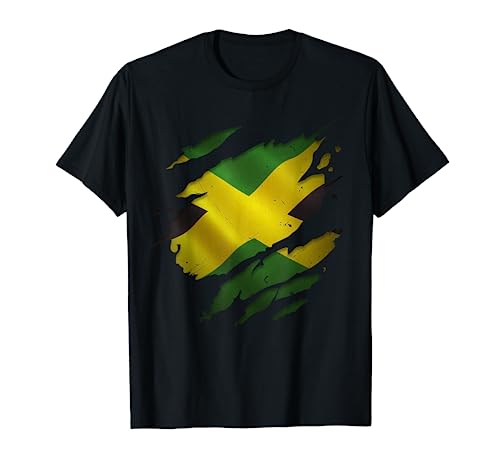 Proud Jamaican Fashion Shirts | Torn Ripped Jamaica Flag T-Shirt