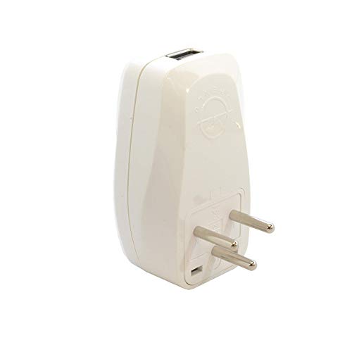 OREI 3 in 1 Israel Travel Adapter Plug with USB and Surge Protection - Grounded Type H - Palastine, Israel & More