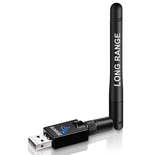 ZEXMTE Bluetooth Adapter for PC 5.1, Long Range USB Bluetooth Adapter 328FT/ 100M Bluetooth Dongle 5.1 EDR, Bluetooth Adapter for PC Windows 11/10/8/7-Bluetooth USB Adapter for Computer/Laptop