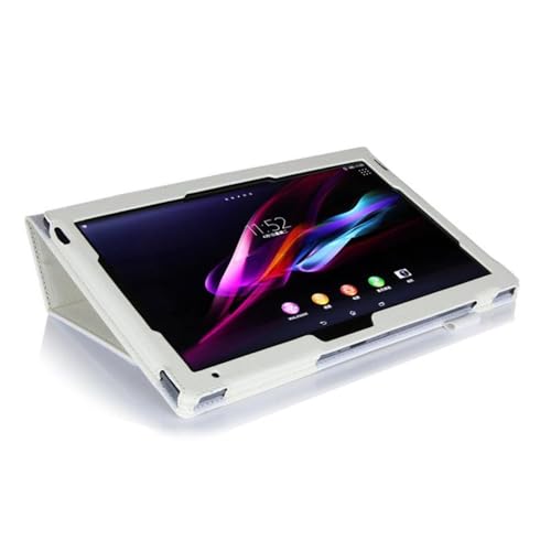 for Sony Xperia Tablet Z2 10.1 SGP511 SGP512 SGP521 SGP541 SGP551 Cover, Ultra Slim Folio Stand Lightweight PU Leather Case for Sony Xperia Z2 10.1 SOT21 SO-05F (White)