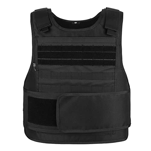 MGFLASHFORCE Tactical Vest for Men, Security Police Fbi Airsoft Vest (Black)