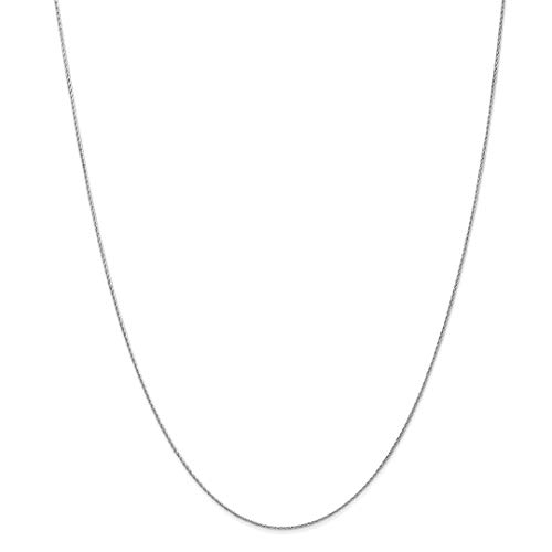 IceCarats 14K White Gold 24 inch .7mm Round Parisian Wheat Chain Necklace 24 inch