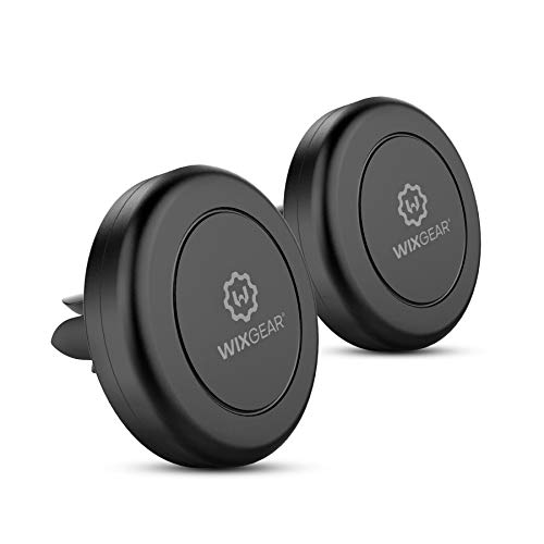 Magnetic Phone Holder for Car, WixGear [2 Pack] Universal Air Vent Magnetic Phone Mount for Car, Car Phone Holder Mount for Cell Phones and Mini Tablets with 4 Metal Plates
