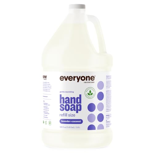 Everyone Liquid Hand Soap Refill, 1 Gallon, Lavender and Coconut, Plant-Based Cleanser with Pure Essential Oils