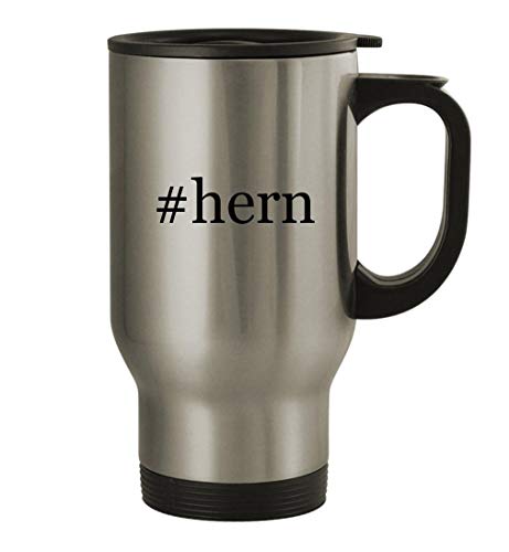 Knick Knack Gifts #hern - 14oz Stainless Steel Travel Mug, Silver