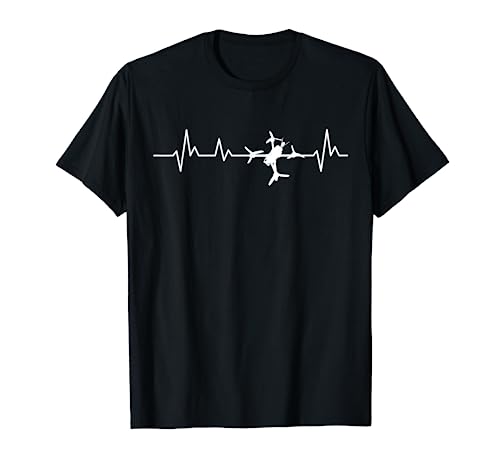 FPV Drone Heartbeat Freestyle And Racing Quadcopter Acro T-Shirt