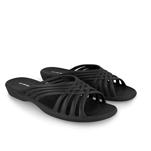 OKABASHI Women's Venice Sandals (Black, ML) | Daily Sandals w/Arch Support | Helps Relieve Foot Soreness & Pain