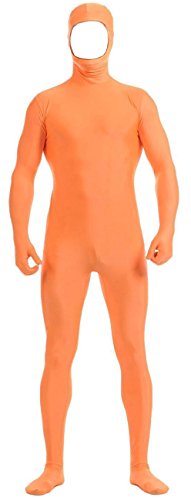 VSVO Face Open Zentai Spandex Bodysuit (Small, Deep Orange)