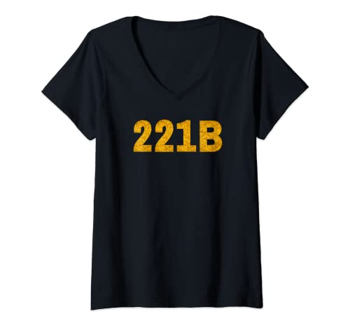 Womens 221B - Sherlock Holmes Address - Novelty V-Neck T-Shirt