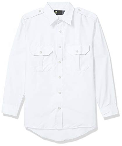 Horace Small Men's Classic Long Sleeve Security Shirt, White, Large