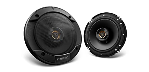Kenwood KFC-1666R Road Series Car Speakers (Pair) - 6.5' 2-Way Car Coaxial Speakers, 300W, 4-Ohm Impedance, Cloth Woofer & Balanced Dome Tweeter, Heavy Duty Magnet Design