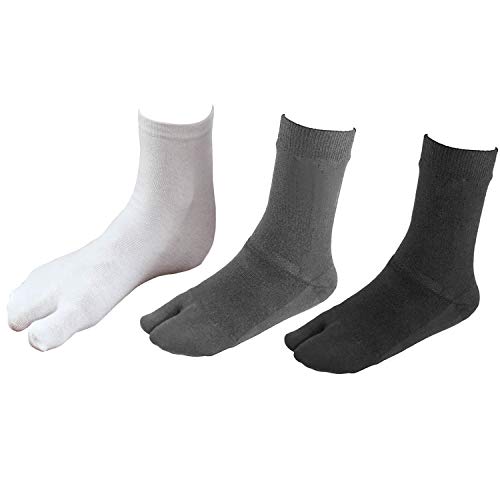 3 Pairs V-Shape Splited Toe Tabi Socks，Flip Flop Tabi Socks