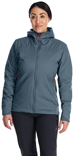 RAB Women's Xenair Alpine Light Hooded Synthetic Insulated Jacket for Hiking and Mountaineering - Orion Blue - X-Small