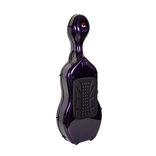 Crossrock 100% Carbon Fiber Case fits 4/4 Full-Size Cello, Lightweight as 7 lb-Purple(CRF6000CEFPU)