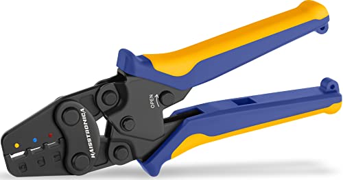 haisstronica Crimping Tool For Heat Shrink Connectors,AWG 22-10 7Inch Ratcheting Wire Crimper Tool