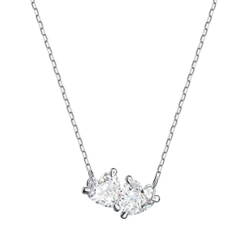 SWAROVSKI Attract Soul Necklace, Heart-Shaped Clear Swarovski Crystals on a Rhodium Finish Setting, Part of the Swarovski Attract Soul Collection