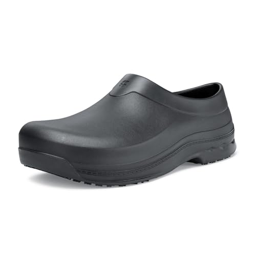 Shoes for Crews Radium, Men's, Women's, Unisex Slip Resistant Work Clogs, Water Resistant, Black, Men's 8 / Women's 10