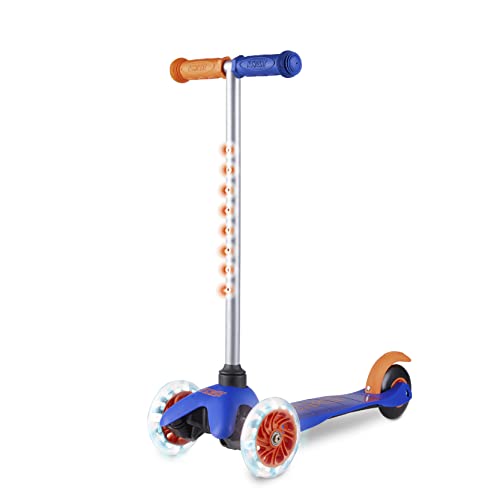 Ignight Blue/Orange 3 Wheel Scooter for Boys and Girls Ages 3+, Max Weight 75lbs, Foot-Activated Brake - Durable, Comfortable, & Easy to Ride