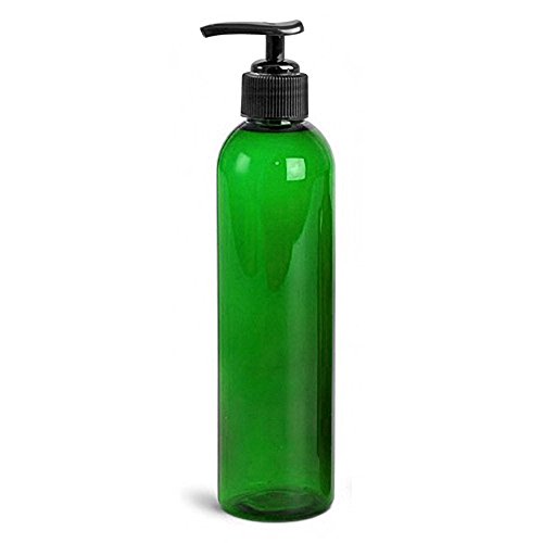 Royal Massage 8oz Bullet Round Massage Oil/Lotion/Liquid Bottle with Saddle Pump (Green, 1)