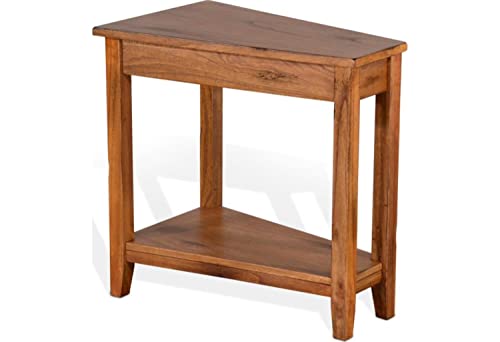 Sunny Designs Sedona 16' Transitional Wood Chair Side Table in Rustic Oak