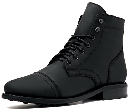 Thursday Boot Company Men's Captain Rugged and Resilient Cap Toe Boot, Black Matte, Size 9
