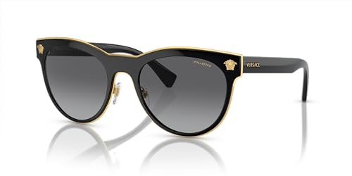 Versace Woman Sunglasses Black Frame, Light Grey Gradient Grey Lenses, VE2198 1002T3 54MM