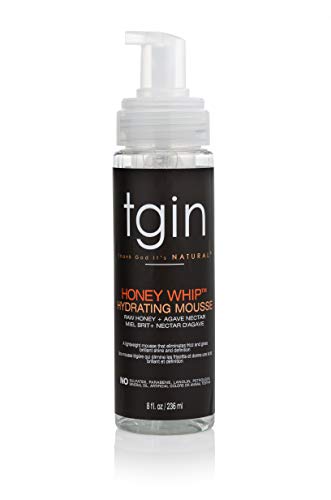 tgin Honey Whip Hydrating Mousse For Natural Hair - Dry Hair - Curly Hair - Damaged Hair - 8 Oz