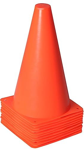 Alyoen 9 inch Orange Traffic Cones, Plastic Sports Cones, Soccer Training Cones for Outdoor Activity & Festive Events (Sets of 10/15/ 20)