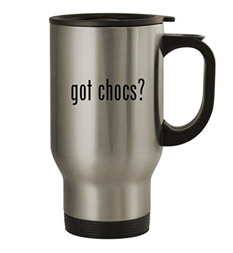 Knick Knack Gifts got chocs? - 14oz Stainless Steel Travel Mug, Silver