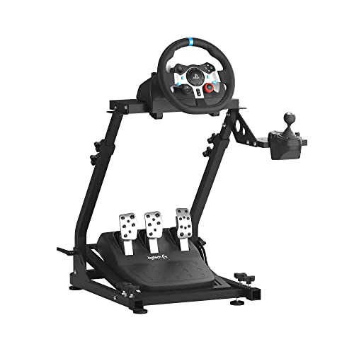 GT OMEGA Steering Wheel Stand for Logitech G923 G29 G920 Thrustmaster T500 RS Force Feedback Gaming Wheel & TH8A Shifter Mount V1 - Fanatec Clubsport PS4 Xbox PC - Tilt-Adjustable