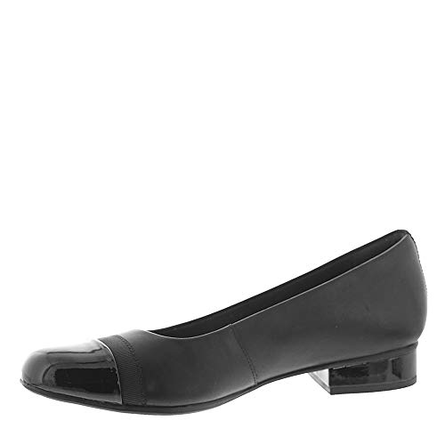 Clarks womens Juliet Monte Pump, Black Leather/Synthetic, 8 US